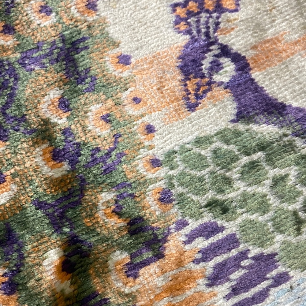 Vintage Peacock Tapestry Wall Hanging in Green, Purple & Peach - Picture 5 of 9